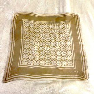 Coach Signature Print Silk Square Scarf